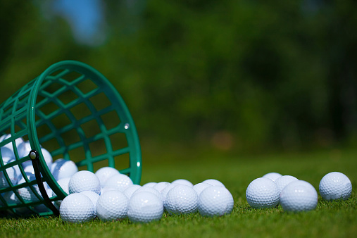 bucket of golf balls