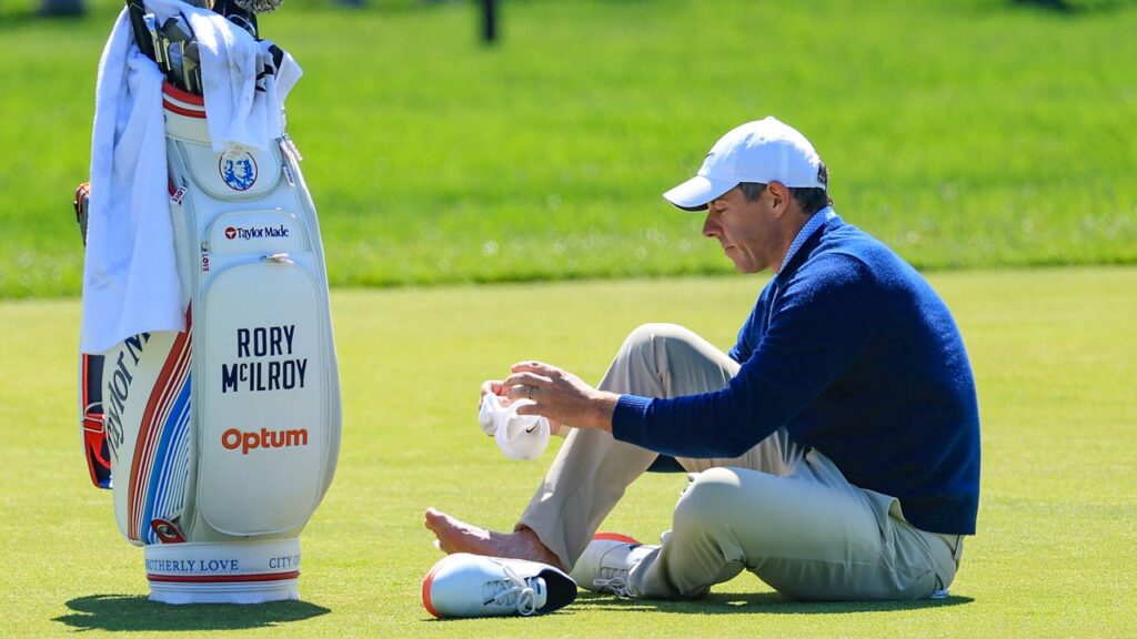 rory-mcilroy-cuts-pga-championship-practice-round-short-due-to-blister-on-toe
