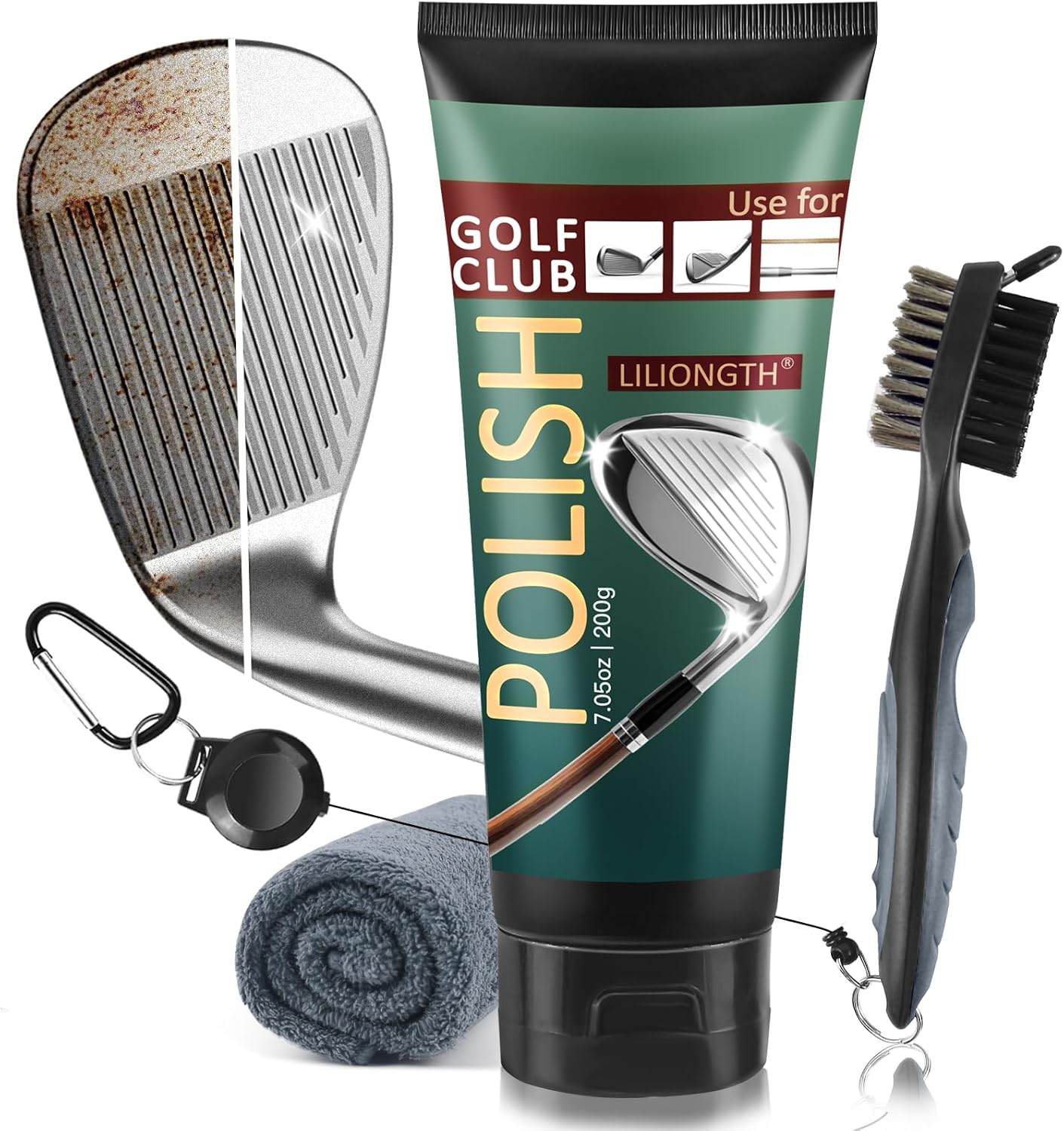 Golf Club Cleaning Kit 3-in-1 with Golf Club Cleaner Brush