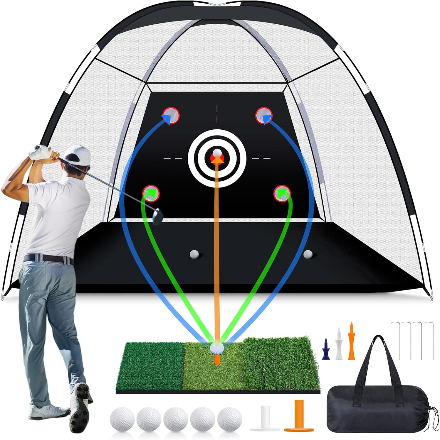 Golf Net with Practice Mat